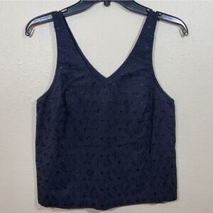 A new day blue eyelet tank‎ top size XS